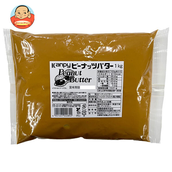 カンピー ピーナッツバター 無糖 1kg×6個入