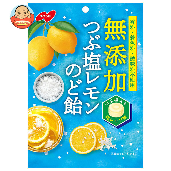 ノーベル製菓 無添加 つぶ塩レモン のど飴 90g×6個入