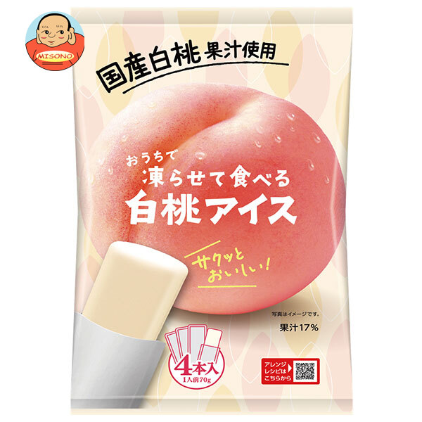 谷尾食糧工業 凍らせて食べる 国産 白桃アイス (70g×4)×12袋入