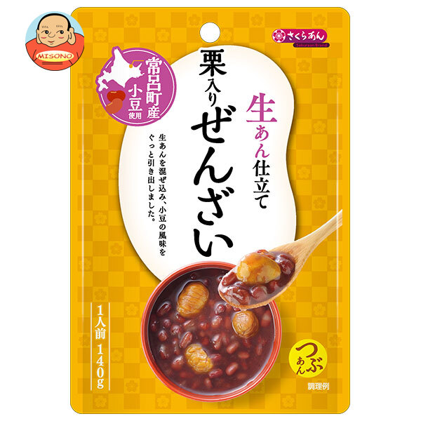 谷尾食糧工業 さくらあん 生あん仕立て 栗入りぜんざい 140g×12袋入