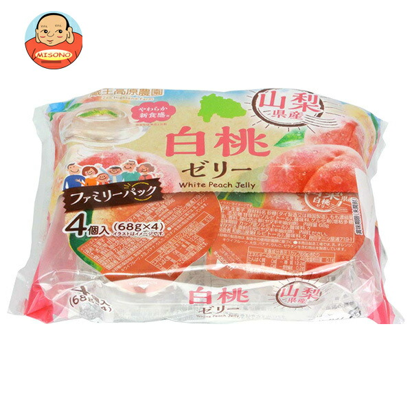 和歌山産業 蔵王高原農園 山梨県産白桃ゼリー (68g×4)×12袋入