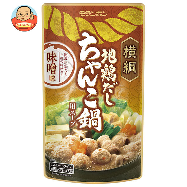 モランボン 横綱 地鶏だしちゃんこ鍋用スープ 味噌味 750g×10袋入