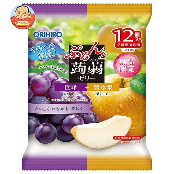 オリヒロ ぷるんと蒟蒻ゼリー 巨峰+豊水梨 12個入×12袋入