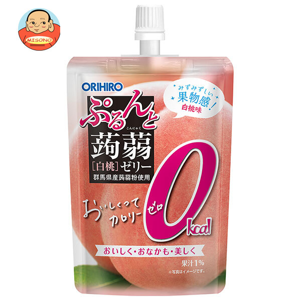 オリヒロ ぷるんと蒟蒻ゼリー カロリーゼロ 白桃 130gパウチ×48本入