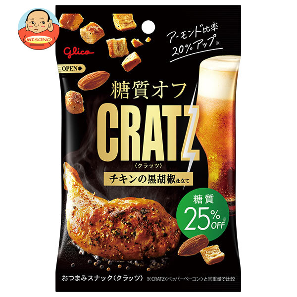 江崎グリコ 糖質オフ クラッツ チキンの黒胡椒仕立て 42g×12袋入