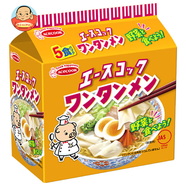 エースコック (袋)ワンタンメン 5食パック×6個入