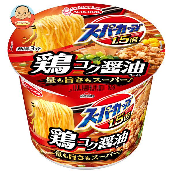 エースコック スーパーカップ1.5倍 しょうゆラーメン 109g×12個入