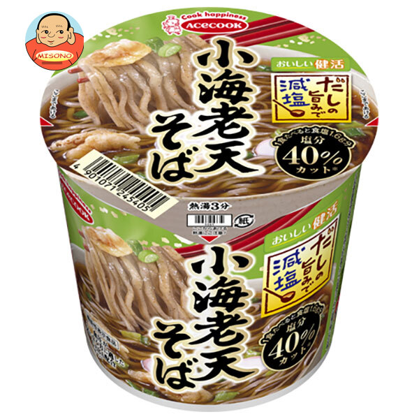 エースコック だしの旨みで減塩 小海老天そば 42g×12個入