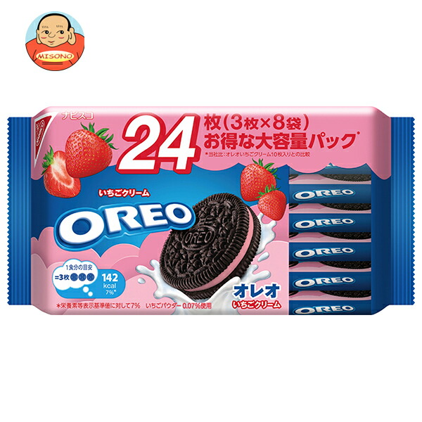 モンデリーズ ジャパン オレオ ファミリーパック いちごクリーム 24枚(3枚×8袋)×12個入