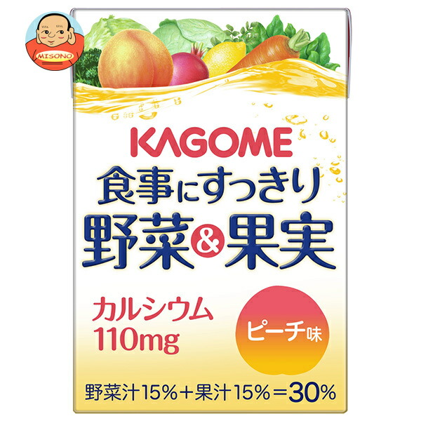 カゴメ 食事にすっきり野菜&果実カルシウム ピーチ味 100ml紙パック×36本入