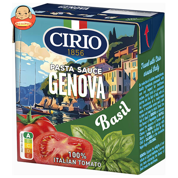 モンテ物産 チリオ パスタソース ジェノヴァ トマト&バジル 340g紙パック×12個入