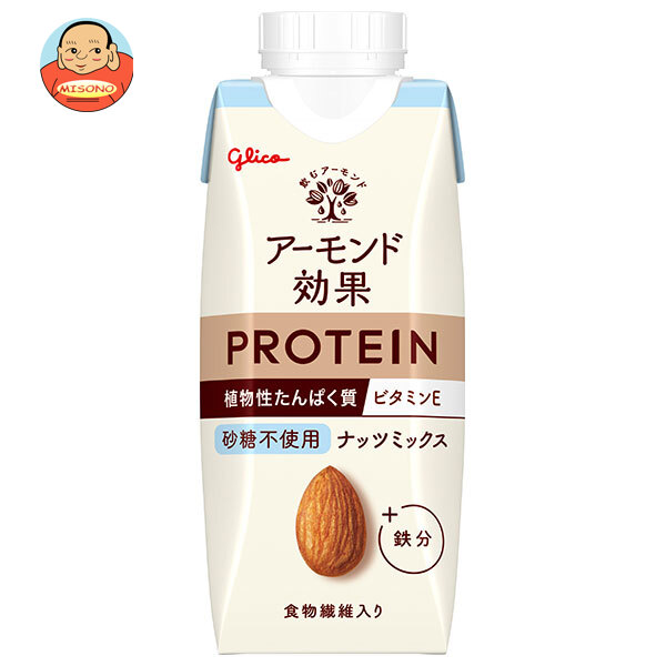 グリコ乳業 アーモンド効果 プロテイン ナッツミックス 砂糖不使用 250g紙パック×12本入
