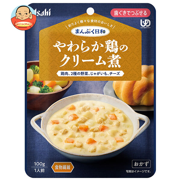 アサヒグループ食品 まんぷく日和 やわらか鶏のクリーム煮 100g×24袋入