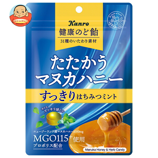カンロ 健康のど飴たたかうマヌカハニー すっきりはちみつミント 80g×6袋入