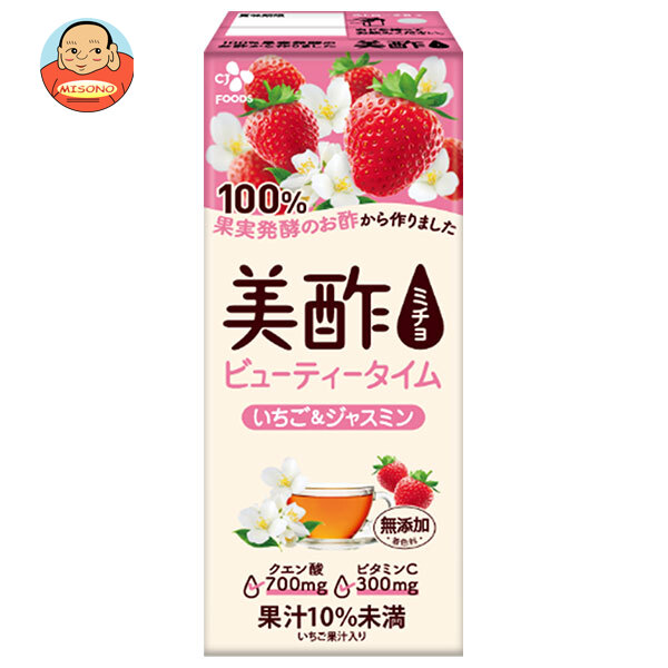 CJジャパン 美酢(ミチョ) ビューティータイム いちご&ジャスミン 200ml紙パック×24本入