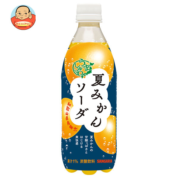 サンガリア うましゅわ 夏みかんソーダ 500mlペットボトル×24本入