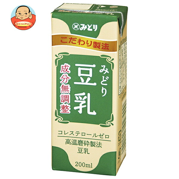 九州乳業 みどり 豆乳 成分無調整 200ml紙パック×24本入