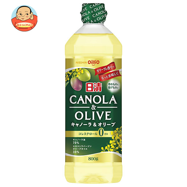 日清オイリオ 日清キャノーラ&オリーブ 800gペットボトル×8本入