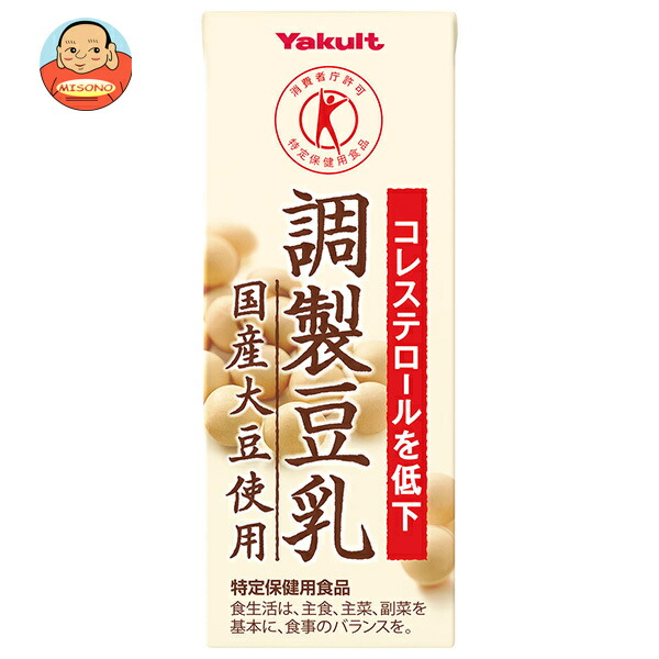 ヤクルト 調製豆乳 国産大豆使用【特定保健用食品 特保】 200ml紙パック×24本入