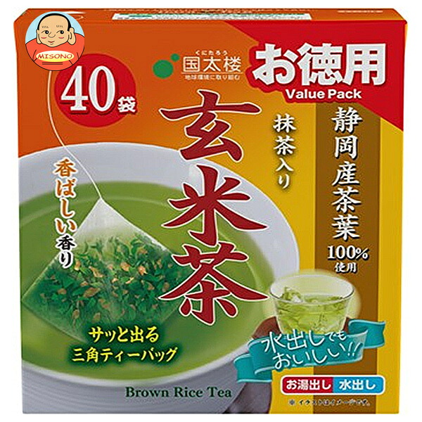 国太楼 お徳用 抹茶入り玄米茶 三角ティーバッグ 72g(40P)×6袋入
