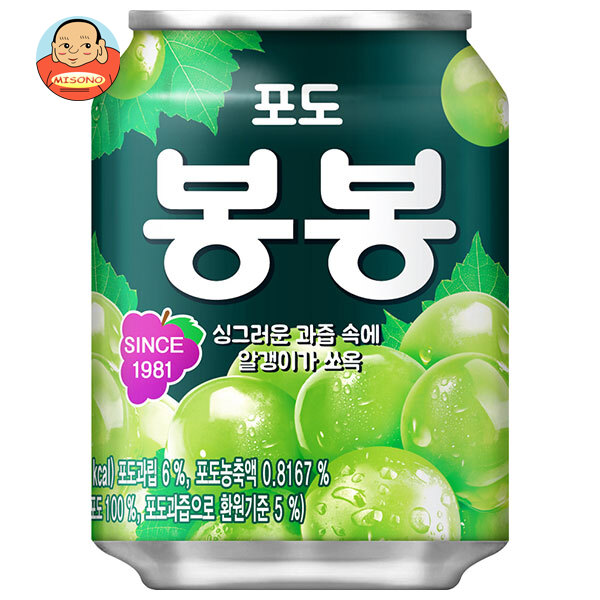 五星コーポレーション ヘテ飲料 ぶどう ボンボン 238ml缶×24(12×2)本入