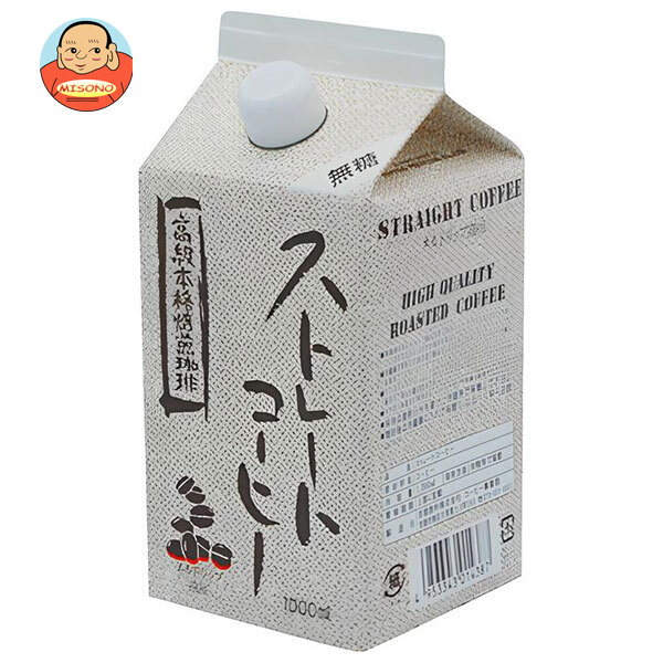 京都飲料 アイスコーヒー(無糖) 1000ml紙パック×12本入