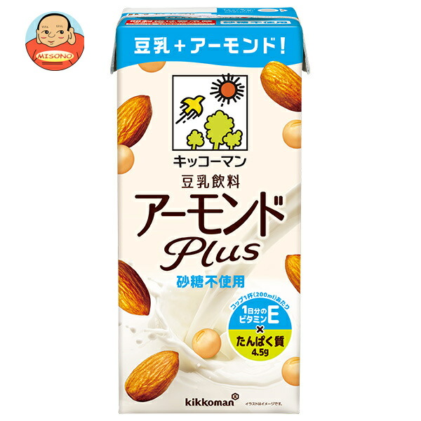 キッコーマン 豆乳飲料 アーモンドPlus 砂糖不使用 1000ml紙パック×6本入