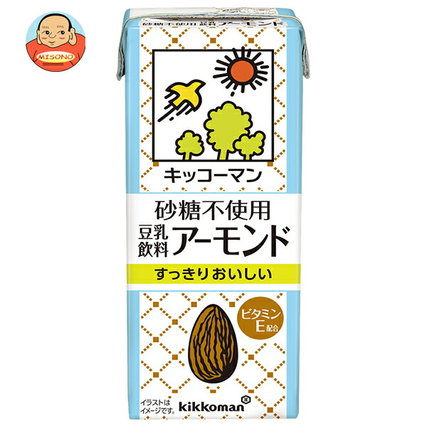 キッコーマン 砂糖不使用 豆乳飲料 アーモンド 200ml紙パック×18本入