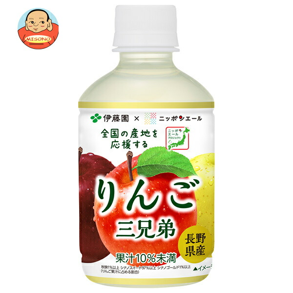 伊藤園 ニッポンエール 長野県産りんご三兄弟 280gペットボトル×24本入
