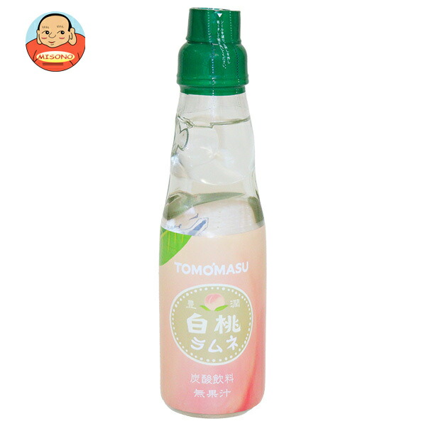 友桝飲料 白桃ラムネ 200ml瓶×30本入