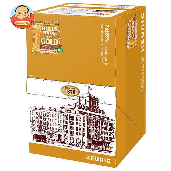 日本ヒルスコーヒー キューリグ専用カートリッジ K-Cupパック ヒルス ブレンドゴールド 12P×8箱入