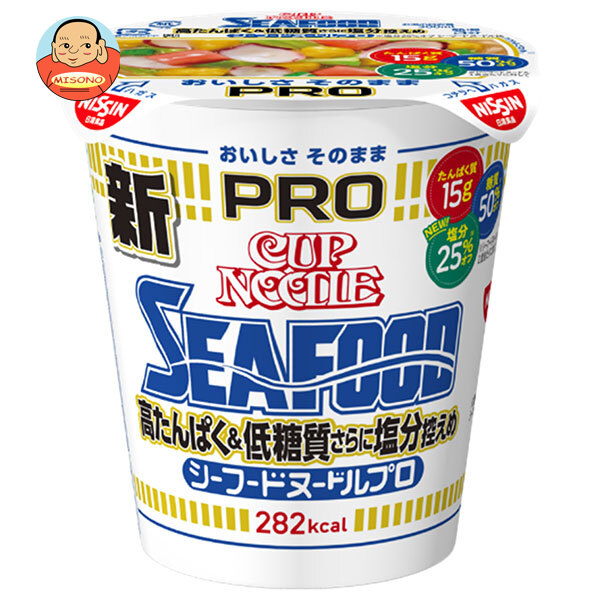 日清食品 カップヌードルPRO 高たんぱく&低糖質さらに塩分控えめ シーフードヌードル 78g×12個入
