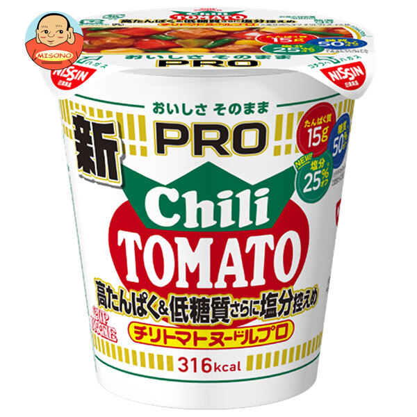 日清食品 カップヌードルPRO 高たんぱく&低糖質さらに塩分控えめ チリトマトヌードル 80g×12個入
