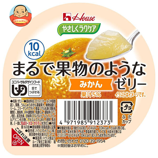 ハウス食品 やさしくラクケア まるで果物のようなゼリー みかん 60g×48個入