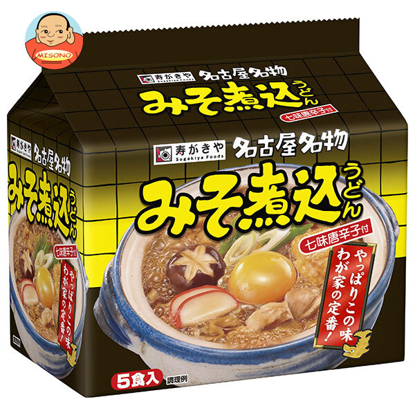 寿がきや 名古屋名物 みそ煮込うどん 5食パック 460g(92g×5食)×6袋入