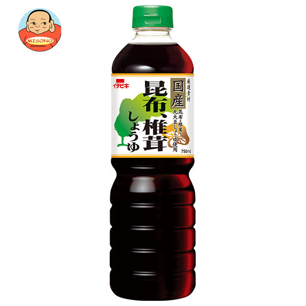 イチビキ 昆布、椎茸しょうゆ 750mlペットボトル×8本入