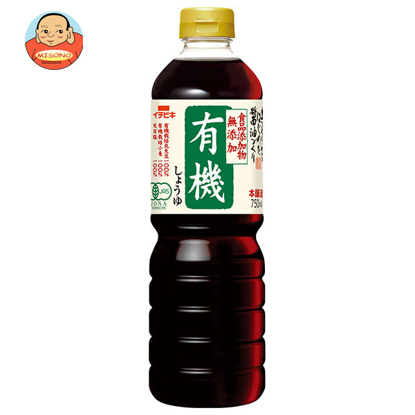 イチビキ 無添加有機しょうゆ 750mlペットボトル×8本入