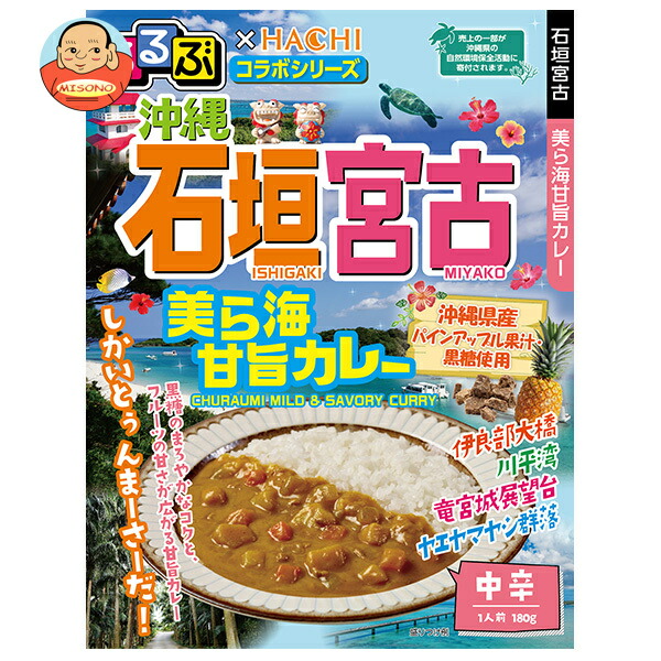 ハチ食品 るるぶ×Hachiコラボシリーズ 石垣宮古 美ら海甘旨カレー 中辛 180g×20個入