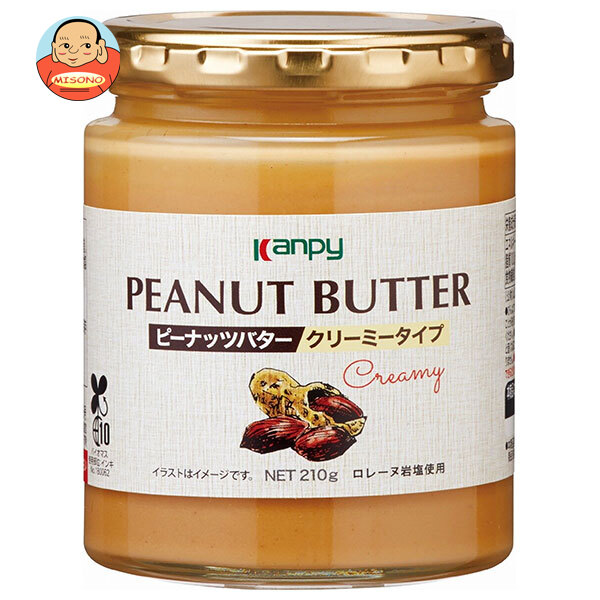 カンピー ピーナッツバター クリーミータイプ(ロレーヌ岩塩使用) 210g瓶×6個入