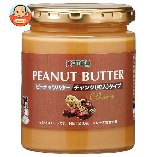 カンピー ピーナッツバター チャンクタイプ(ロレーヌ岩塩使用) 210g瓶×6個入