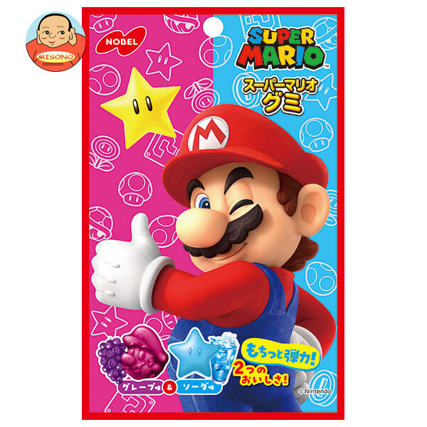 ノーベル製菓 スーパーマリオグミ グレープ味&ソーダ味 50g×6袋入