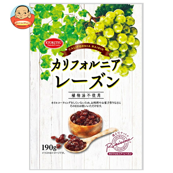 共立食品 カリフォルニアレーズン 植物油不使用 190g×6袋入