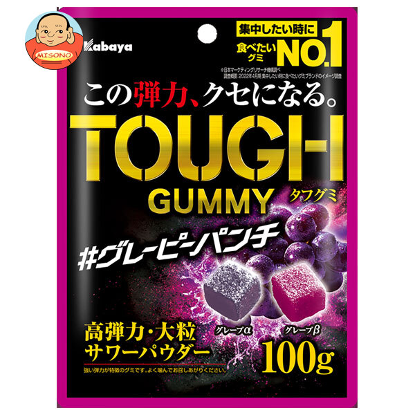 カバヤ タフグミ グレーピーパンチ 100g×6袋入