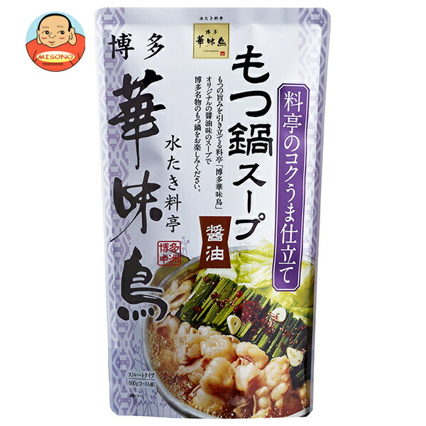 トリゼンフーズ 博多華味鳥 もつ鍋スープ(醤油) 600g×12袋入