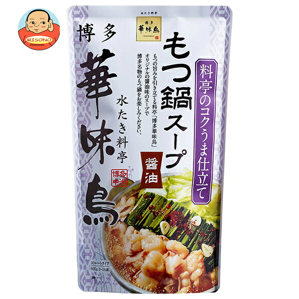 トリゼンフーズ 博多華味鳥 もつ鍋スープ 醤油 600g×12袋入