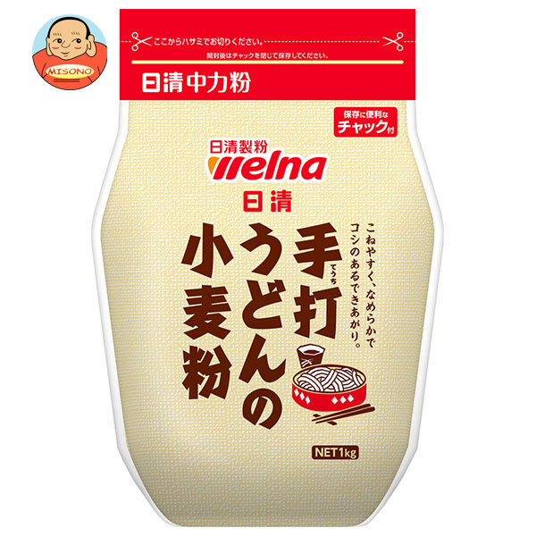 日清ウェルナ 手打ちうどんの小麦粉 チャック付 1kg×15袋入