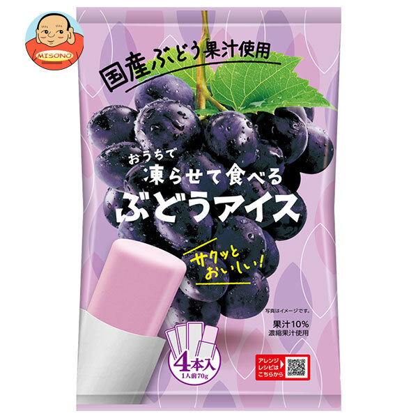谷尾食糧工業 凍らせて食べる 国産 ぶどうアイス (70g×4)×12袋入
