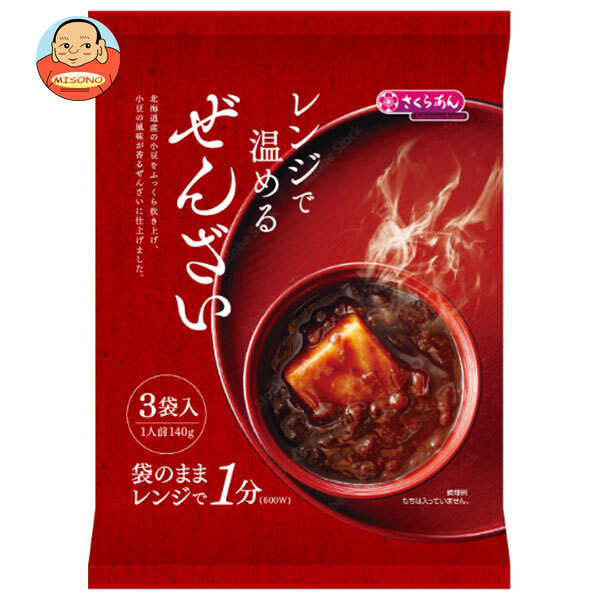 谷尾食糧工業 レンジで温めるぜんざい3人前 (140g×3袋)×12袋入