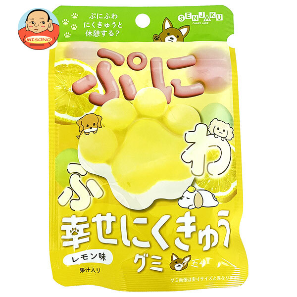 扇雀飴本舗 幸せにくきゅうグミ レモン味 30g×6袋入