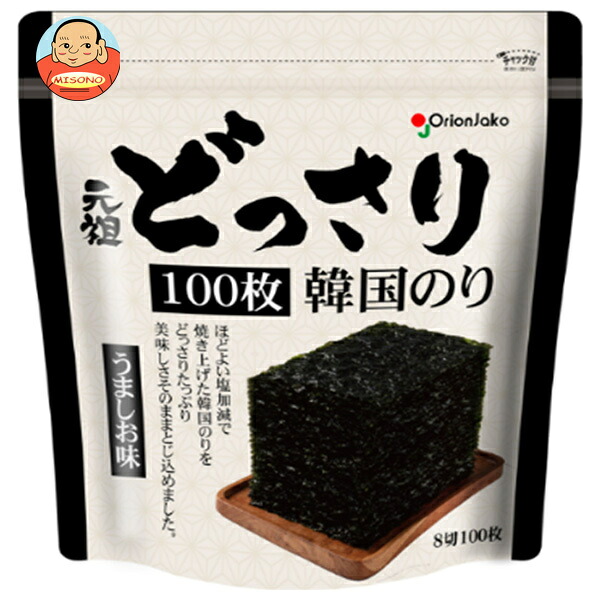 オリオンジャコー どっさり韓国のり うましお味 8切100枚×6袋入